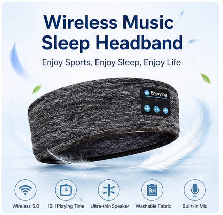 BT Sleep Headphones Wireless Headband Headphones BT 5.3 IPX5 Waterproof Sports Music Headband for Sleeping Running Yoga