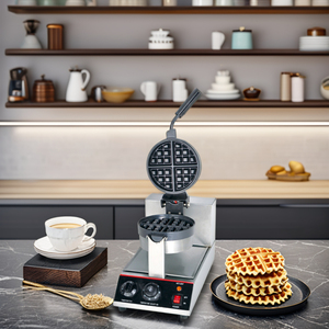 JWB-1A Máquina de Waffles Belgas Eléctrica Profesional de Acero Inoxidable Antiadherente 220V para Uso Doméstico y Comercial, Ideal para Exteriores y Automóviles, ¡Venta Caliente! - Product Image 2