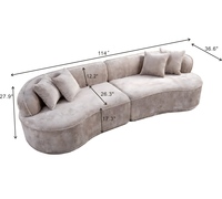 Canapé modulaire compressé sans structure de 114 pouces pour salon, chambre et appartement – Idéal pour le dropshipping local aux États-Unis