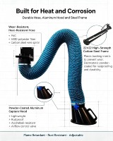 Bras anti-fumée de soudage, stabilisation sans dérive, 2-9m, 160/200mm, résistant à l'usure, à la chaleur et à la corrosion, large couverture, en stock