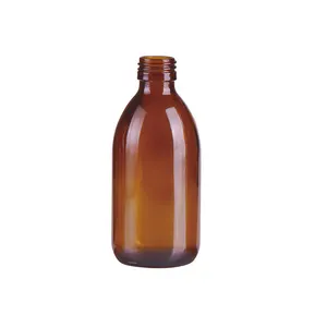 琥珀色玻璃瓶，用于糖浆螺丝饰面标准PP 28毫米