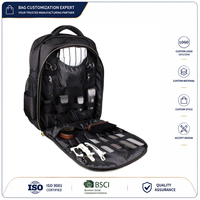 Sac de voyage portable en polyester avec fermeture éclair holographique pour hommes, pour styliste, salon de coiffure, rangement d'outils, sac à dos, logo personnalisé