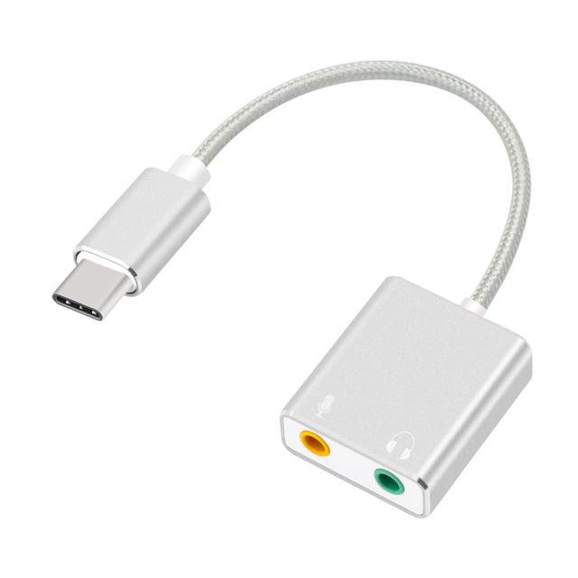 External USB 3.5 mm HIFI Microphone Soundbox Headphone Adapter TRS TRRS Type c USB Sound Card for MacBook