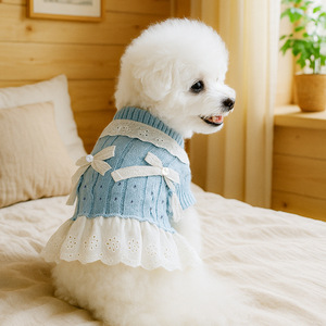 Collier pour animaux de compagnie PETCIRCLE, vêtements pour chiens, jupes en laine confortables et chaudes de style féminin pour l'automne et l'hiver, articles pour animaux de compagnie. - Product Image 1