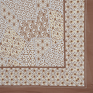 Sábana doble de algodón 240 TC con 2 fundas de almohada Juego de 4 piezas de tamaño Queen con estampado floral y Animal abstracto marrón (SHKV1056) - Product Image 1