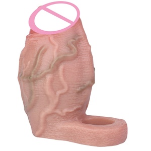 FAAK New Realistic Penis Sleeve Enlargement Wholesale Sheath Erotic Sex Toy Penis Sheath <b>Dildo</b> Sleeve Enlarge Customized for Men - Product Image 2