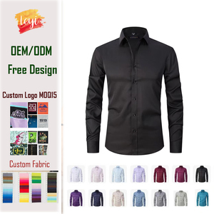 Algodón De Manga Larga Hombr Camiseta Clásica Formal Personalizado Color Sólido Slim Fit Camisa De Vtir Para Hombr De Negocios - China Mens De Hierro Sin Camisa De Vtir Y El Negocio