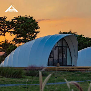Tienda de campaña Safari de alta calidad, casa de lujo grande a prueba de viento para acampar al aire libre, Eco Resort, forma de carcasa de Glamping, tienda de Hotel con puerta de vidrio - Product Image 1