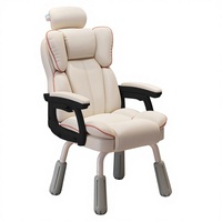 Chaise de bureau ergonomique avec fonction de levage, dossier confortable, structure métallique, design luxueux, accoudoirs fixes, pour étudiant