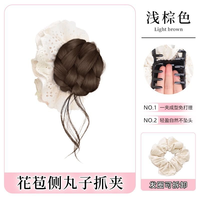 Braided hair clip, light brown