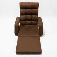 Canapé-lit pliant moderne 3-en-1 en forme de L avec cadre métallique, fauteuil inclinable réglable en tissu suédé, chaise longue paresseuse avec coussin pour salon