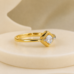 Bague carrée en or 22 carats avec cristaux Bhavsar pour filles, bijou élégant pour anniversaire, mariage, fête et cadeau - Product Image 5