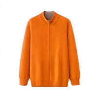 Großhandel Herren Reine Wolle Strickjacke Jacke mit Reißverschluss Gestrickter Pullover Langarm Warmer Freizeitmantel