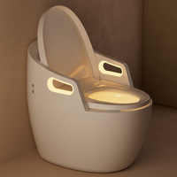 WC intelligent allongé à poser au sol avec drainage en S, capteur électrique, siège chauffant automatique, double chasse et télécommande
