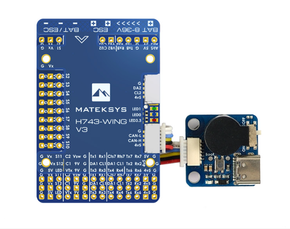 MATEK H743-WING V3 Flight Controller 3-8S 13 PWM 8A Servo BEC Dual ICM42688P for Fixed Wing VTOL ArduPilot INAV