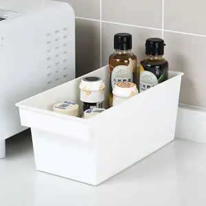 PP multi-use storage rectangular cabinet storage basket pantry plastic countertop storage box with handle