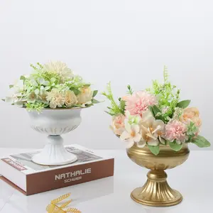 Vase trompette pour centres de table de mariage vases trompette en métal doré fleur luxe moderne grand vase de sol en métal