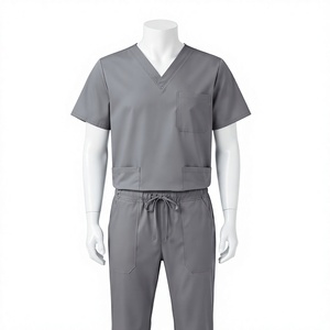 Uniforme Médico Premium de 180 GSM, Tela Elástica de Poliéster/Spandex, Cuello en V, Pantalones Cargo, Logotipo Bordado Personalizado, para Mujer - Product Image 1