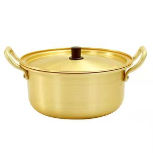 キッチン調理器具用蓋付き韓国の急速加熱ラーメン調理鍋ラーメン鍋韓国の黄色いアルミニウム鍋インスタント - Product Image 1