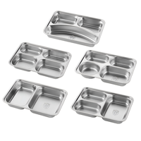 Ensemble de plats de service compartimentés Liyunda en acier inoxydable 304 de qualité alimentaire, modernes, écologiques et durables, pour la rentrée scolaire (Modèles
