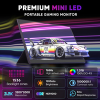 SIBOLAN 16 Zoll 3,2K Mini LED Tragbarer Monitor 165Hz 3ms, HDR1000 1200 Nits, 1536 Farbzonen, Breiter Farbraum Gaming-Display