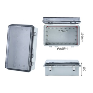 260*160*100 IP67 ABS Transparent Plastic Electronic Box With Stainless steel buckle electrical Outdoor waterproof junction box