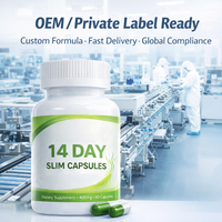 Cápsulas Adelgazantes de 14 Días de Marca Privada, Suplemento para Controlar el Apetito, Acelerador del Metabolismo, 400 mg, Fabricante OEM ODM