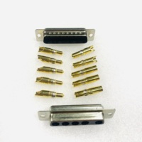 Conector D-sub Mixto Combinado de Alta Corriente 20A, Cobre IP40, Acero Inoxidable, Conexiones de Cable para Equipos de Comunicación