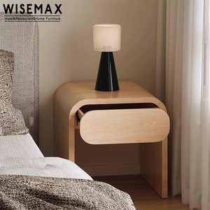 WISEMAX Japandi muebles <span class=keywords><strong>de</strong></span> dormitorio madera maciza forma arqueada negro <span class=keywords><strong>flotante</strong></span> <span class=keywords><strong>mesita</strong></span> <span class=keywords><strong>de</strong></span> <span class=keywords><strong>noche</strong></span> almacenamiento <span class=keywords><strong>mesita</strong></span> <span class=keywords><strong>de</strong></span> <span class=keywords><strong>noche</strong></span> con cajón para el hogar - Product Image 2