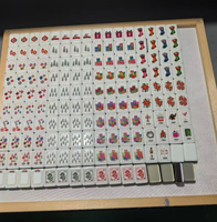 Coffret de Mahjong Américain de Luxe pour Soirée de Jeu, Tuiles en Acrylique à 4 Couches pour Réunions d'Amis