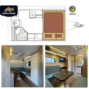 Remolque de Camping de Doble Eje a Bajo Precio, Caravana de Viaje Todoterreno de Alta Resistencia Equipada con Sistema Sanitario Completo - Product Image 4