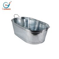 Bac à boissons ovale en métal galvanisé de 8,4 gallons, seau à glace pour bars, événements en plein air et fêtes de jardin