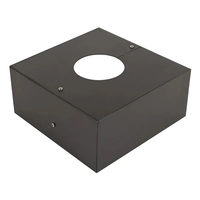Cubierta de base para poste de exterior de alta resistencia, tipo concha de 2 piezas, de aluminio y acero, cuadrada, cónica, de 4, 5 y 6 pulgadas, para protección de pernos de anclaje