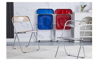 Chaises pliantes en plastique transparentes pour l'extérieur et l'intérieur, camping, pique-nique, mariage, fête, événement, portables