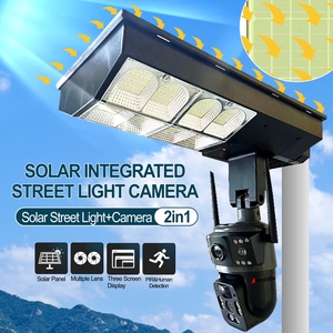 Farola solar 2 en 1 WIFI <span class=keywords><strong>12MP</strong></span> con visión nocturna Pan-Tilt Audio bidireccional-Micrófono incorporado 3 pantallas Cámara CCTV - Product Image 3