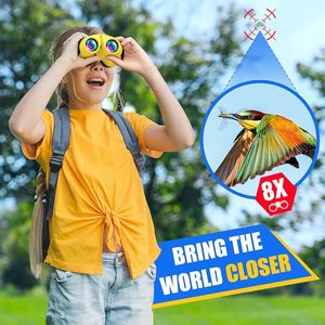 Binoculares miniporro 8X21, binoculares portátiles de color para niños, regalo para niños para ver la naturaleza, paisaje, peces, animales - Product Image 3
