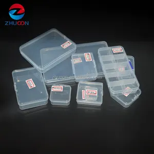 Foldable PP Small Clear Plastic Beads Storage box Containers Accessories with Hinged Lid plastic square case