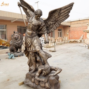 Religious Outdoor Decor Saint <strong>Archangel</strong> Brass Statue Large Hold Sword Killing Devil <strong>St</strong> Angel <strong>Michael</strong> Bronze Statue Sculpture - Product Image 1