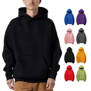 High Quality Custom Blank French Terry Sweatshirt Hoodies For Men Streetwear Oversized Drop Shoulder Hoodies For Factory