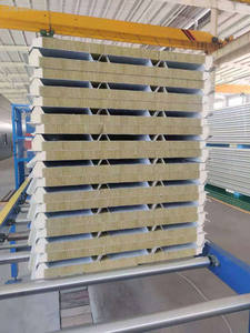 Certifié CE/ISO 50-200mm d'épaisseur B1/A2 Ignifuge Polyuréthane Laine de Roche Panneau Sandwich Toit Ignifuge Chambre Froide - Product Image 4