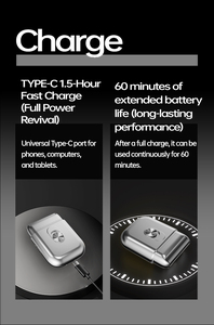 Mini rasoir électrique portable sans fil à grille oscillante pour hommes, idéal pour les voyages, avec chargement rapide Type-C et grille <span class=keywords><strong>de</strong></span> lames flottante - Product Image 4