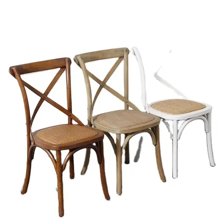 Sedia industriale in metallo con struttura in metallo sedie impilabili sedia impilabile in legno con schienale incrociato per ristorante