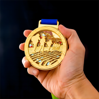 Médailles personnalisées Or, Argent, Bronze pour la natation, le marathon, la course sur piste et les sports d'athlétisme, avec logo personnalisé imprimé en typographie