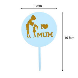 Décorations personnalisées de cupcakes en acrylique rose bleu noir pour les festivals <span class=keywords><strong>Love</strong></span> Thanksgiving Mother's Day Birthday Cake Toppers - Product Image 5