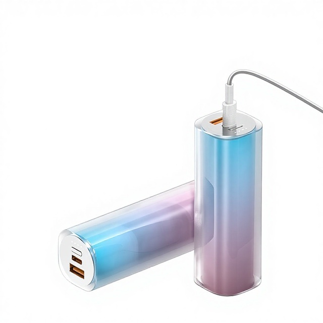 225W Cross-Border Mini Lipstick Portable Gradient Color Plastic Power Bank PD 5000mAh 10000mAh Capsule No. 6