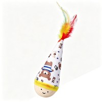 Tumbler Cat Teaser Wand Feather Mainan Kucing yang Menghibur Sendiri Mainan Hewan Peliharaan Mainan Kucing