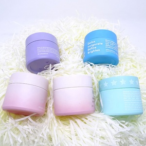 50ml 100ml Custom Color Matte Glass Cosmetic Jar for Skin Care with Plastic Cap and Tube - Product Image 2