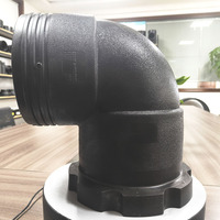 160mm 90 ° HDPE pipa Flange Fitting siku Bend SDR11 Stub End Adaptor dengan cadangan cincin terbuat dari PE Stub End BEND