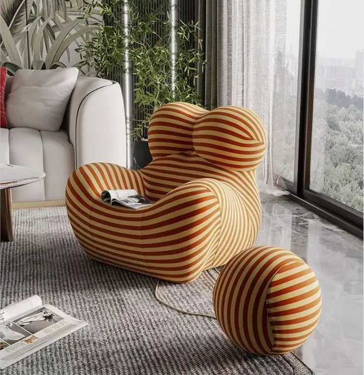 Silla de espuma sintética con bolas para sala de estar, sillón de salón cómodo, con diseño italiano, hasta 5 y 6 unidades