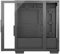 Boîtier de PC Gamer Micro-ATX avec design en bois et panneau de cadre imprimé par transfert d'eau